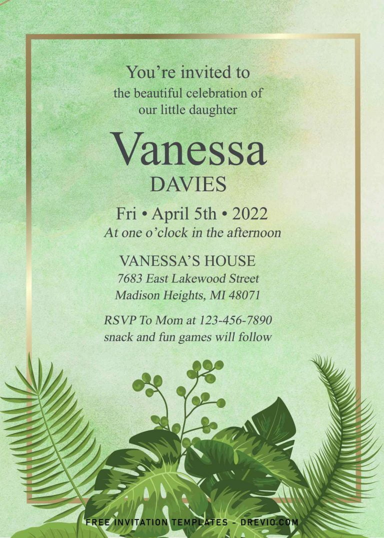 8+ Tropical Greenery Birthday Invitation Templates