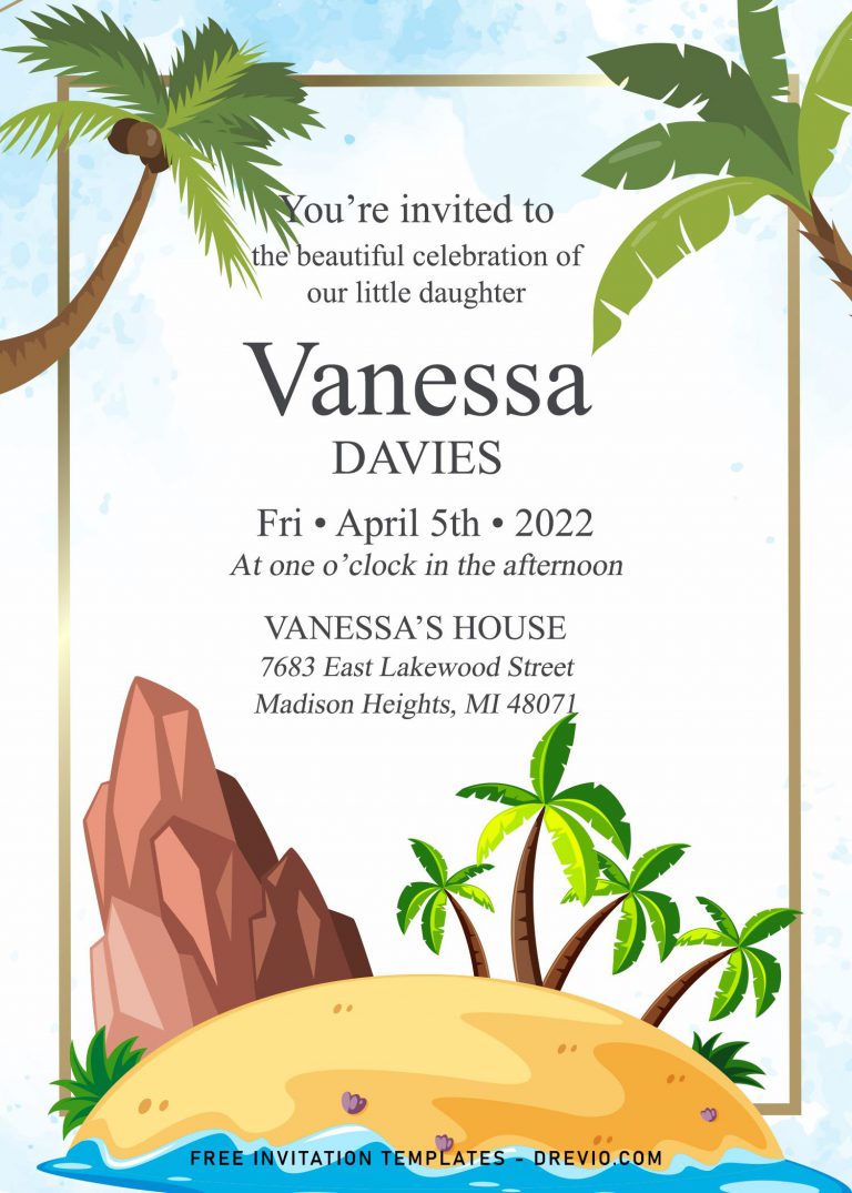 7+ Whimsical Summer Island Themed Birthday Invitation Templates