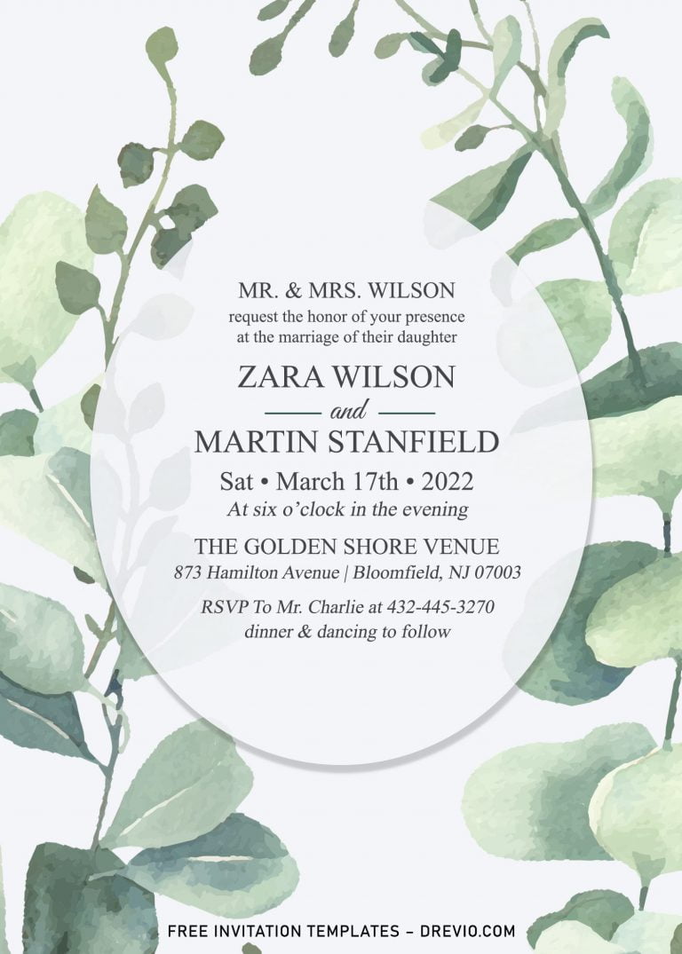 8+ Gorgeous Greenery Eucalyptus Wedding Invitation Templates