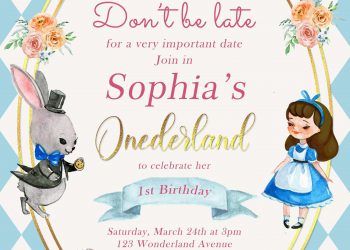 8+ Vintage Alice In Wonderland Birthday Invitation Templates