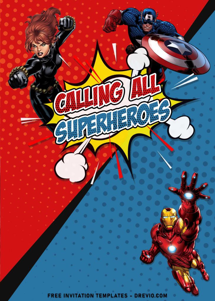 8+ Avengers Superhero Birthday Invitation Templates and has Black Widow