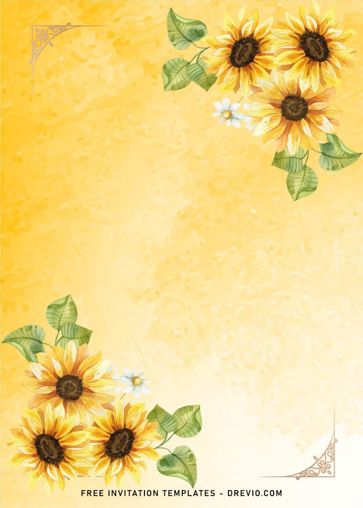 8 Gorgeous Sunflower Themed Wedding Invitation Templates