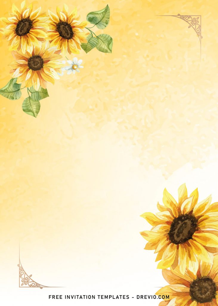 8 Personalized Sunflower Wedding Invitation Templates