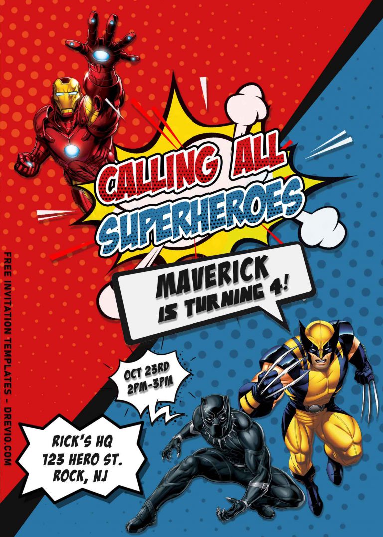 8+ Avengers Superhero Birthday Invitation Templates