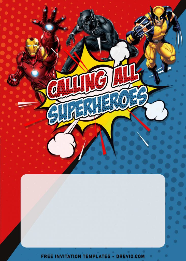 8+ Avengers Superhero Birthday Invitation Templates and has Comic style design
