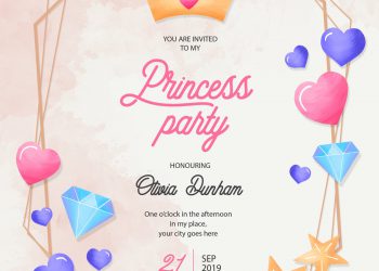 11+ Gorgeous Princess Party In Watercolor Birthday Invitation Templates