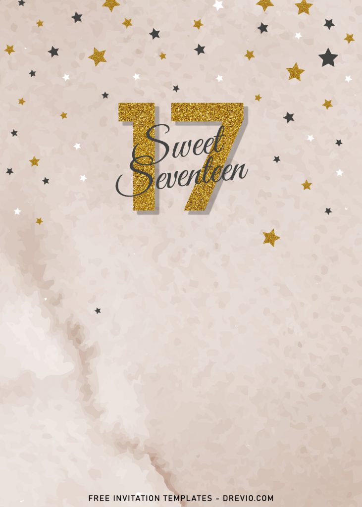7 Aesthetic Watercolor Sweet Seventeen Birthday Invitation Templates