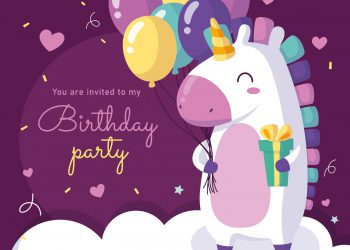 7+ Magical Rainbow Unicorn Birthday Invitation Templates For Kids Birthday Party