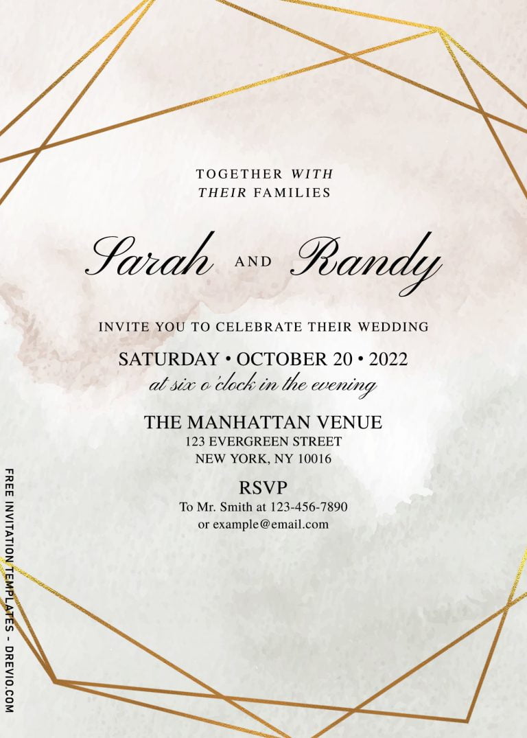 7+ Watercolor Geometric Wedding Invitation Templates