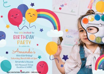 8+ Best Rainbow Party Birthday Invitation Templates For Your Kid's Birthday Party