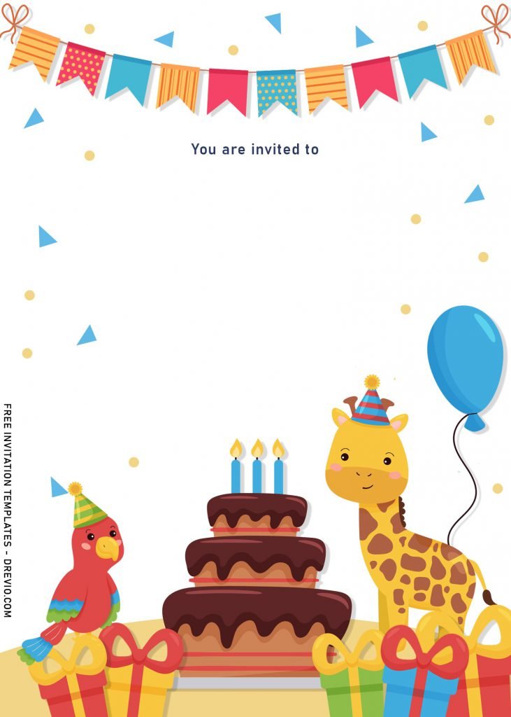 8+ Cute Woodland Animals Birthday Invitation Templates and has portrait orientation
