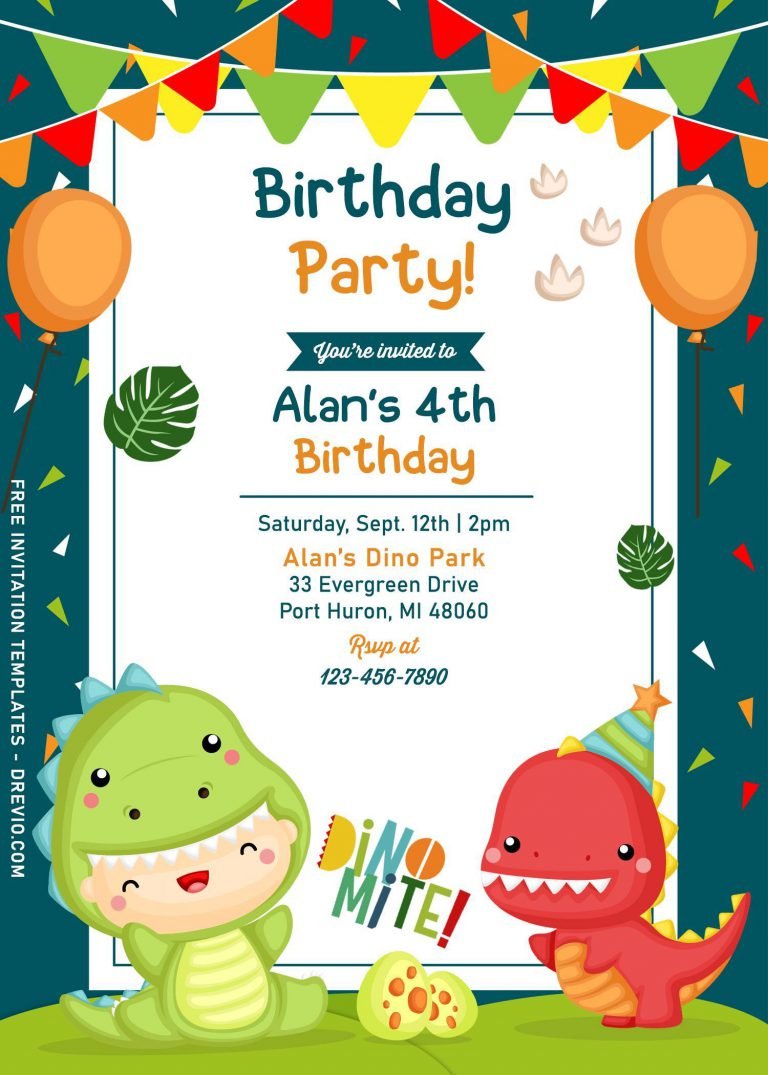 9+ Awesome Dino Party Birthday Invitation Templates
