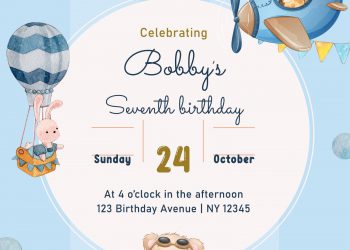 9+ Cute Hand Drawn Up In The Sky Birthday Invitation Templates