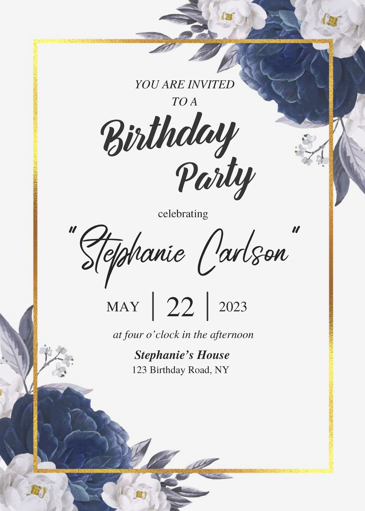 7+ Dusty Blue Floral Birthday Invitation Templates