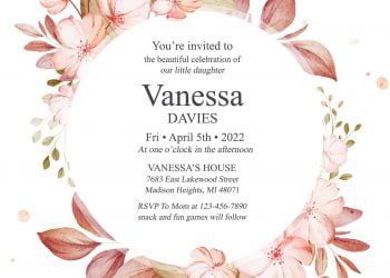 8+ Pristine Watercolor Cherry Blossom Birthday Invitation Templates