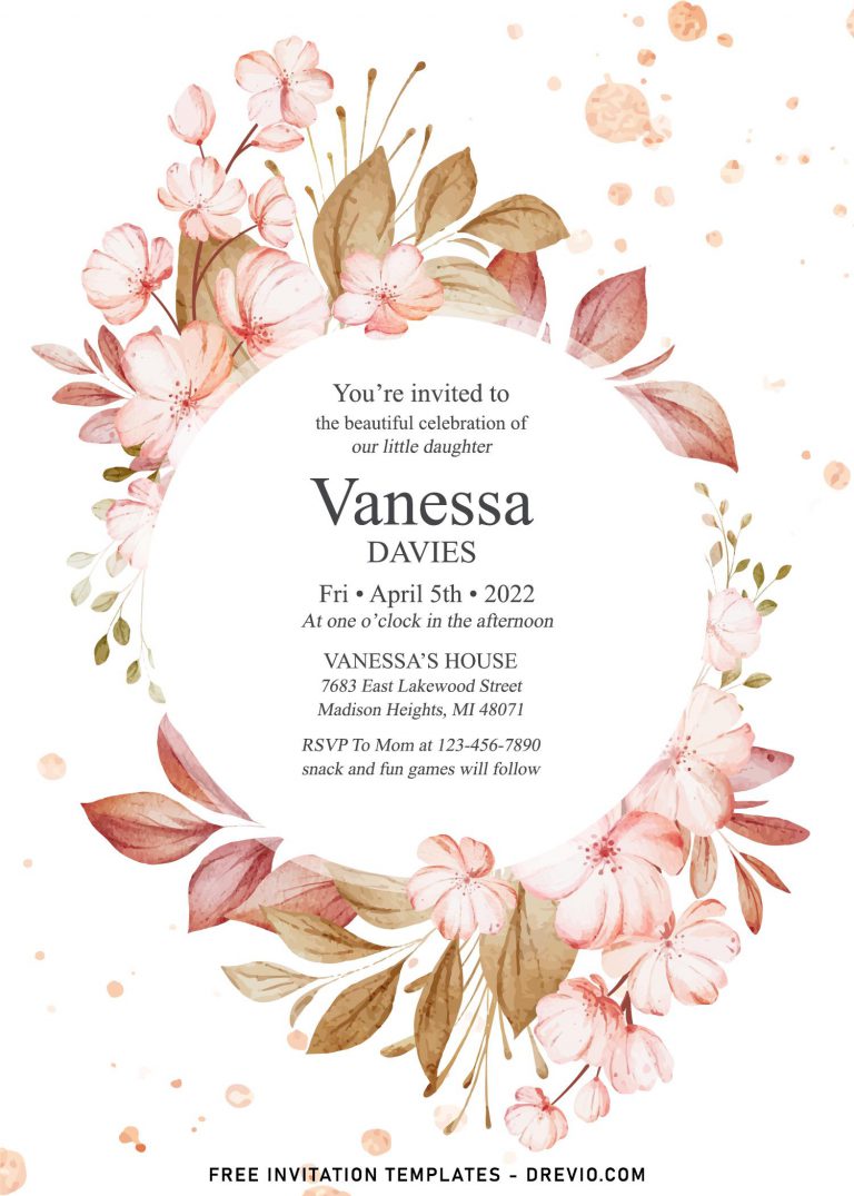 8+ Pristine Watercolor Cherry Blossom Birthday Invitation Templates