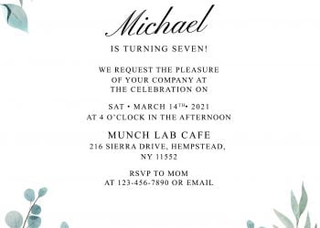 7+ Watercolor Eucalyptus Birthday Invitation Templates