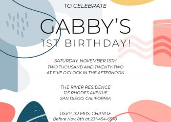 8+ Beautiful Abstract Shapes Birthday Invitation Templates