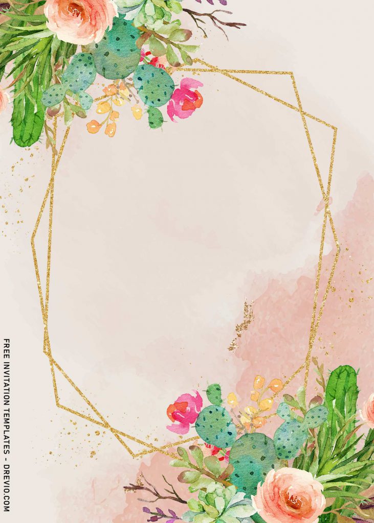 8+ Greenery Gold Monstera Leaves Birthday Invitation Templates and has rustic background