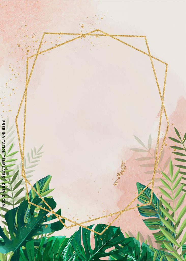 8 Beautiful Greenery Leaves And Pampas Grass Birthday Invitation Templates 1