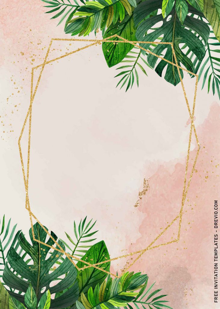 8 Beautiful Greenery Leaves And Pampas Grass Birthday Invitation Templates 2