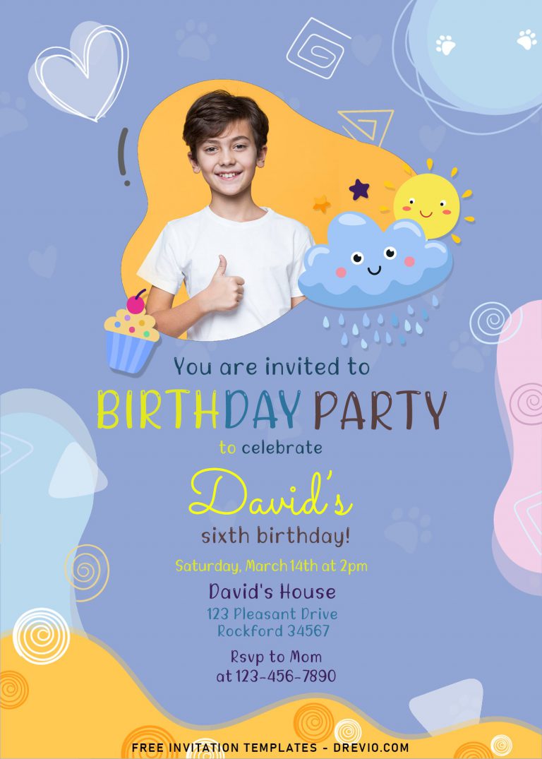 8+ Colorful Hand Drawn Birthday Invitation Templates For Your Kid’s Birthday