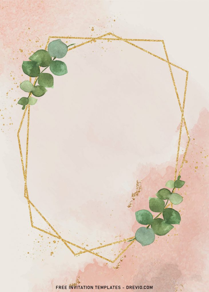 8+ Greenery Gold Monstera Leaves Birthday Invitation Templates and has eucalyptus leaves