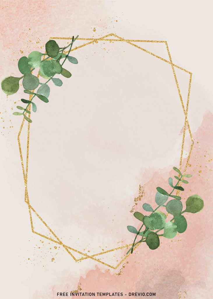 8 Watercolor Greenery Painting Birthday Invitation Templates 1