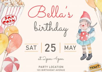 8+ Cute Amusement Park Themed Kids Birthday Invitation Templates