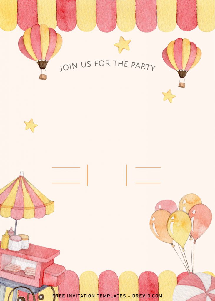 8+ Cute Amusement Park Themed Kids Birthday Invitation Templates and has 