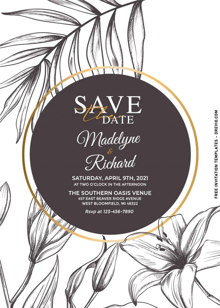 7+ Aesthetic Gold Marble And Floral Wedding Invitation Templates