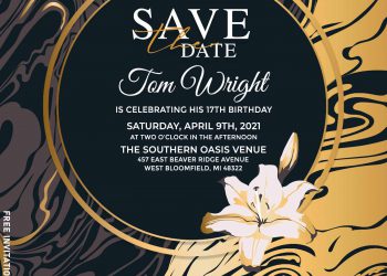 9+ Refined Gold Marble Birthday Invitation Templates