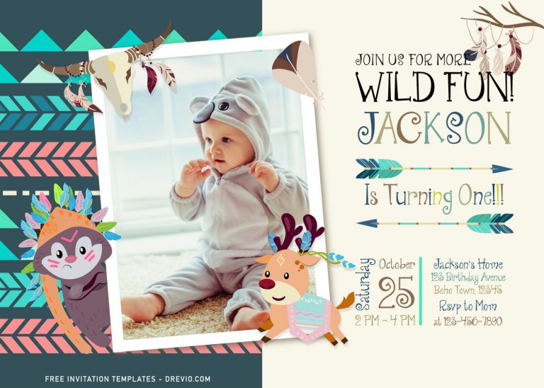 11+ Personalized Boho Woodland Birthday Invitation Template For Kids Of Any Ages
