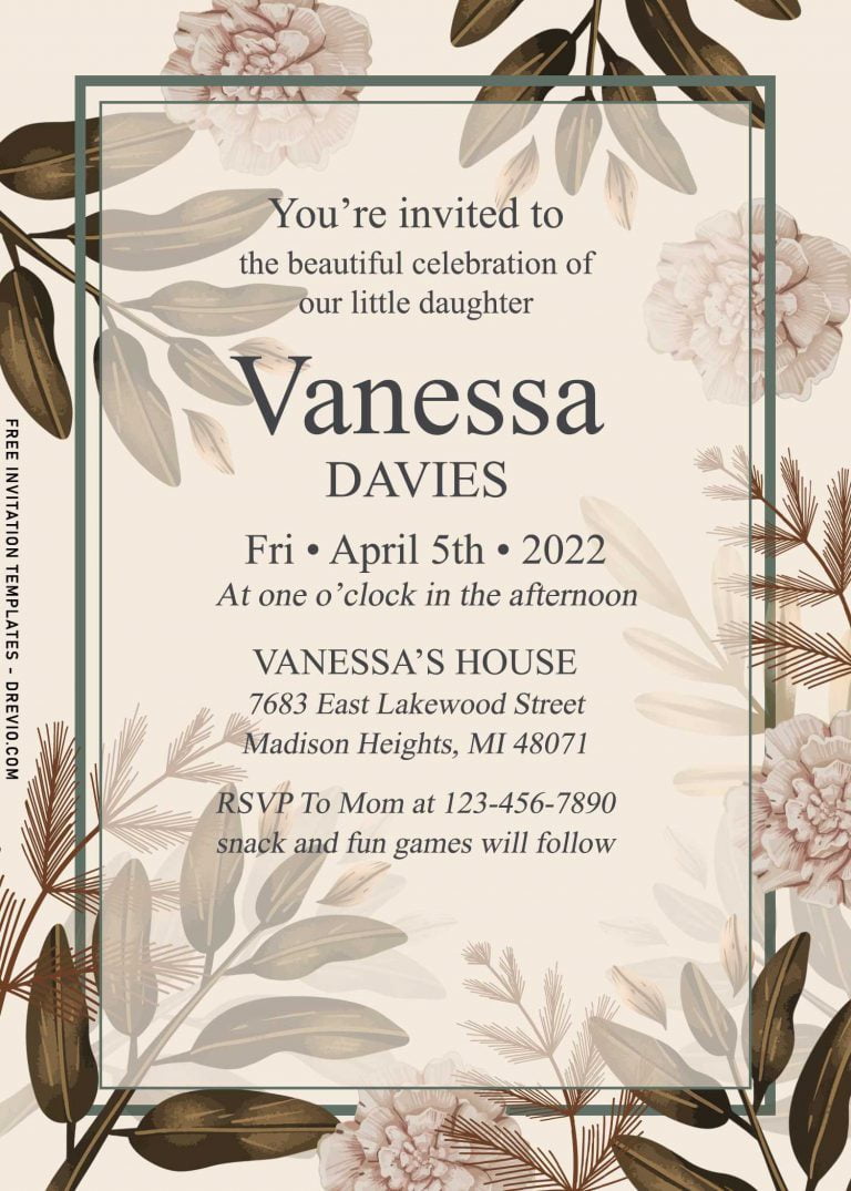 7+ Watercolor Greenery Boho Chic Birthday Invitation Templates