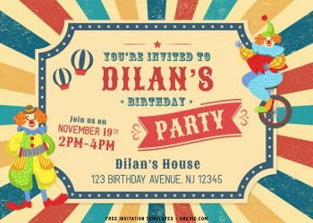 8+ Cute Amusement Park Themed Kids Birthday Invitation Templates