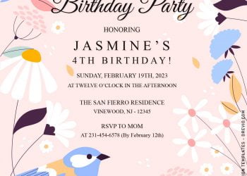 8+ Flat Floral Birthday Invitation Templates
