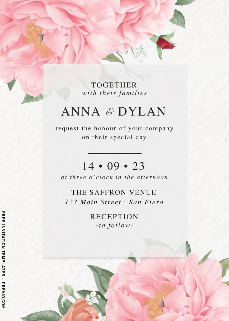 7+ Watercolor Romantic Flower And Leaf Wedding Invitation Templates