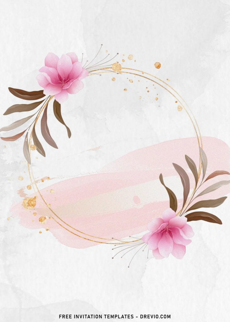 8+ Stunning Floral And Gold Wedding Invitation Templates with blush roses
