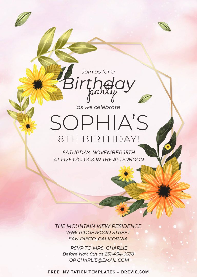 8+ Unique Hand Drawn Floral Birthday Invitation Templates