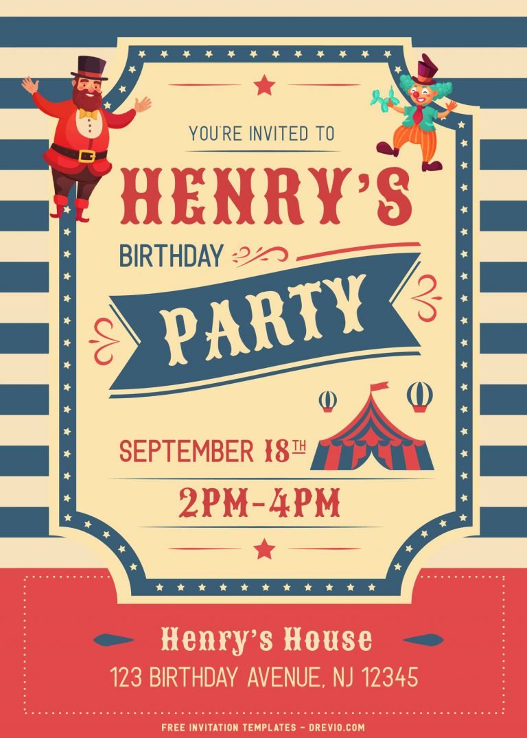 8+ Cute Circus Themed Birthday Invitation Templates