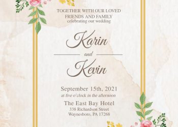 8+ Stunning Floral And Gold Wedding Invitation Templates