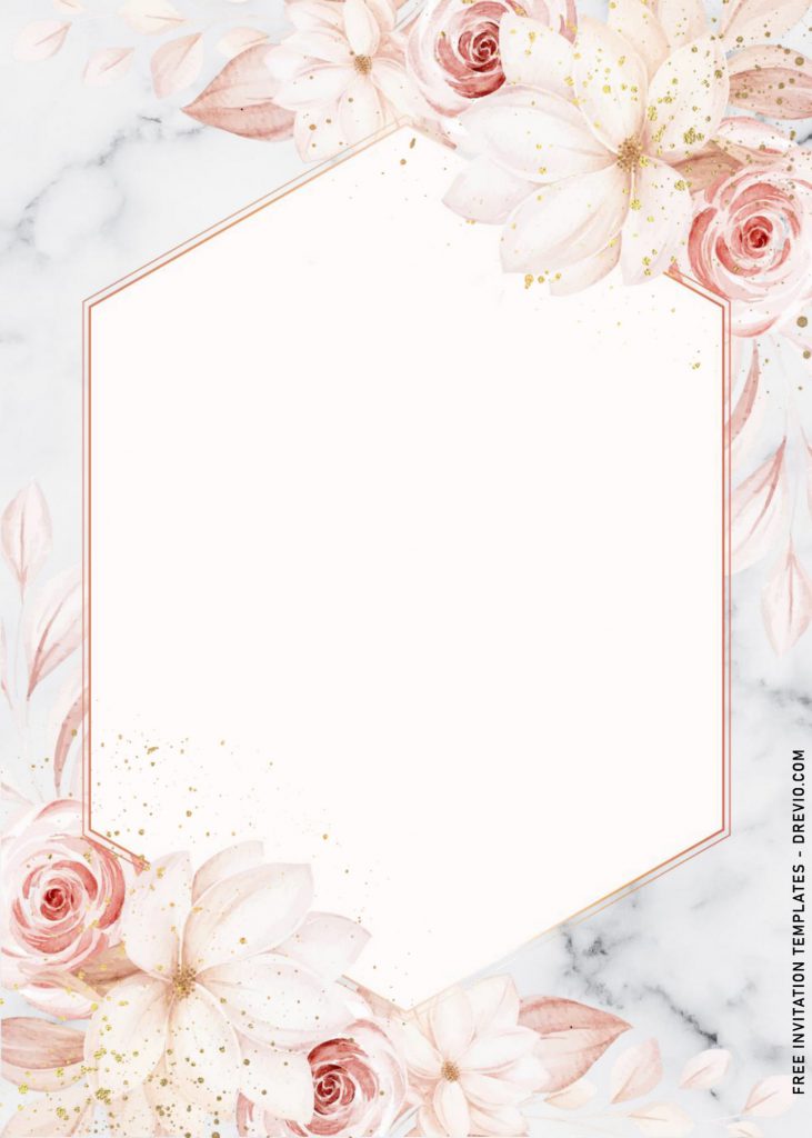 8 Sparkling Gold Glitter And Rose Gold Pink Rose Baby Shower Invitation Templates