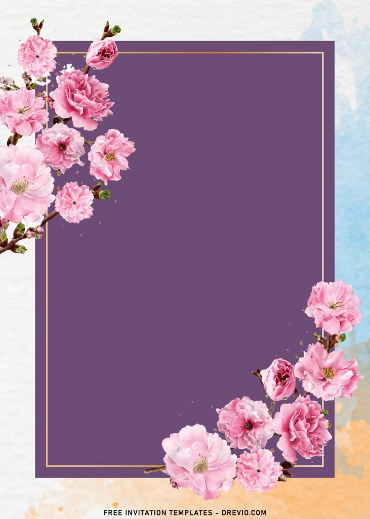 11+ Gorgeous Cherry Blossom Birthday Invitation Templates with stunning gradient background