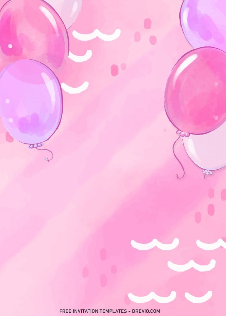 7 Adorable Pink Watercolor Birthday Invitation Templates