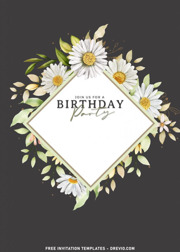 7 Aesthetic Autumn Floral Birthday Invitation Templates