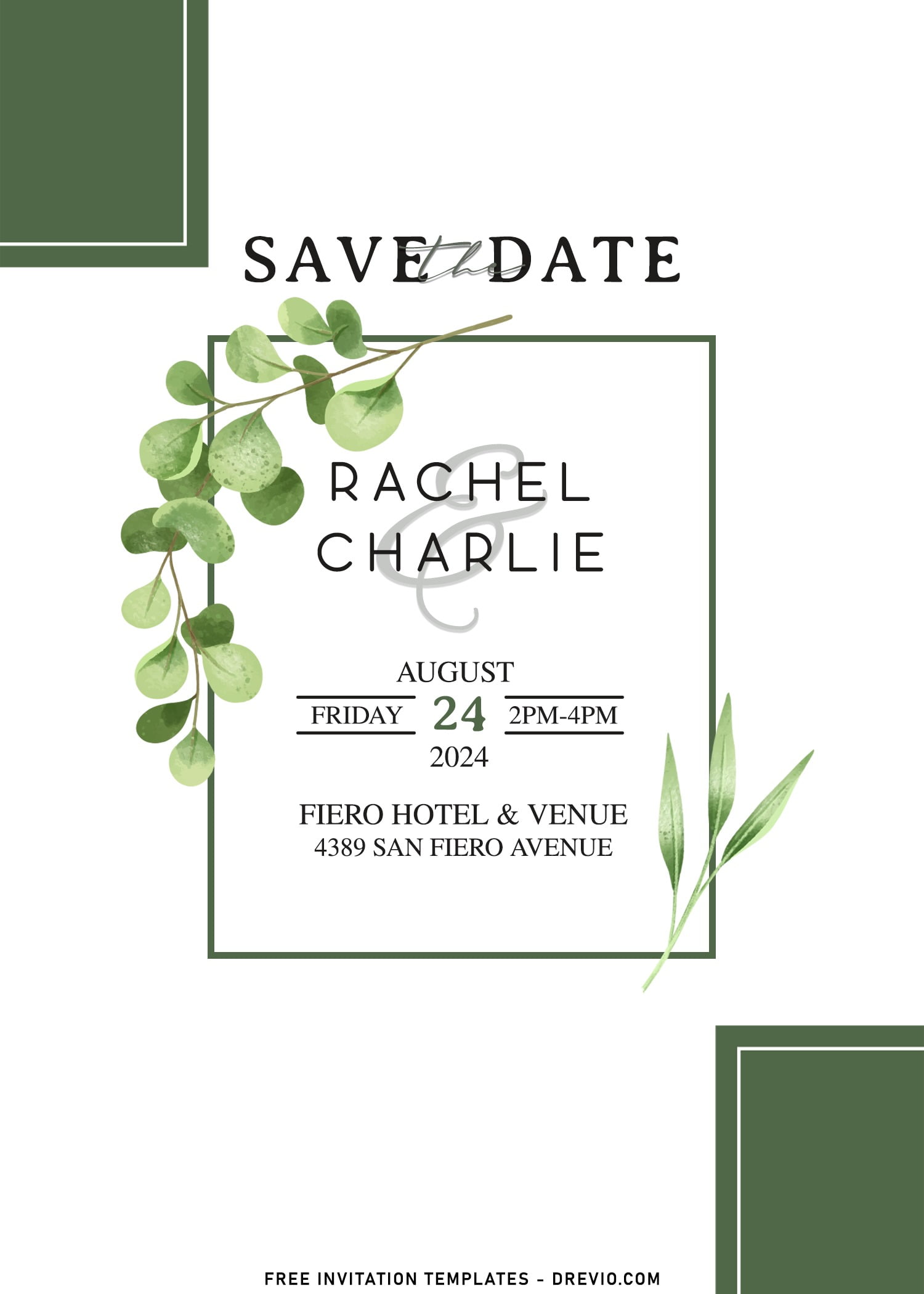 7+ Aesthetic Save The Date Wedding Invitation Templates With Eucalyptus