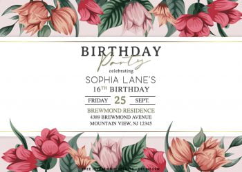 7+ Beautiful Wild Flowers Birthday Invitation Templates