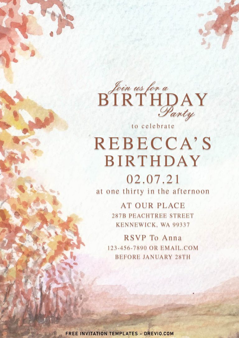 7+ Beautiful Sky And Tree Landscape Birthday Invitation Templates