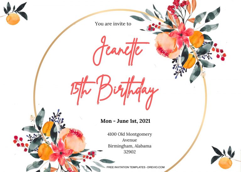 7+ Peach Watercolor Floral Invitation Templates
