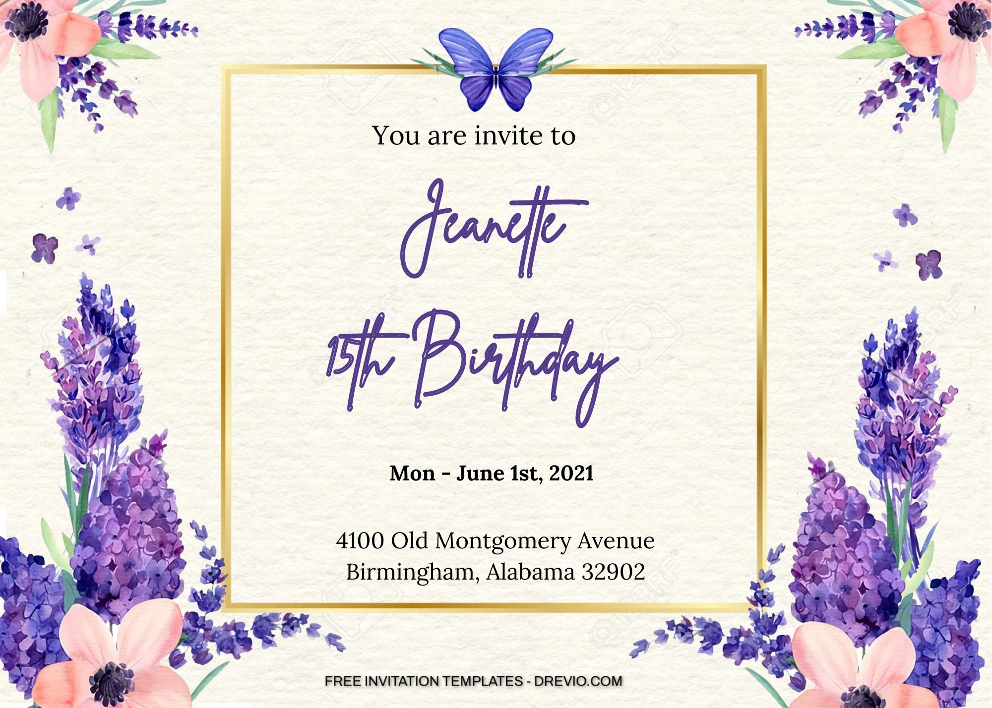 7+ Simple Lavender Floral Birthday Invitation Templates